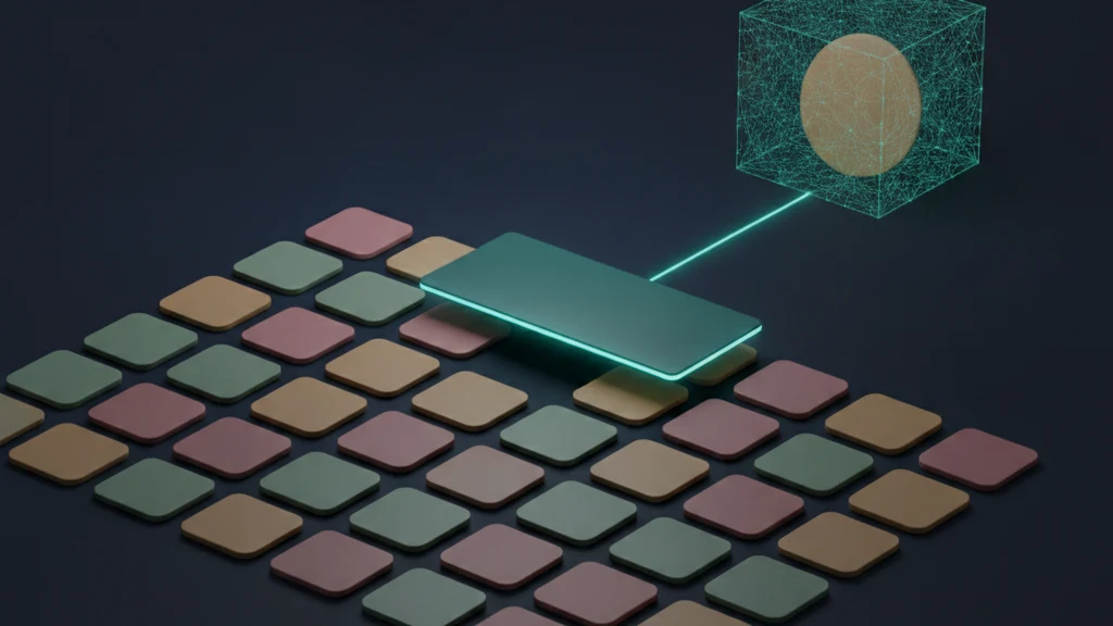 A dark navy surface holding a neat grid of small blank photo swatches, with one plain circular person tile lifted out of the grid and sealed inside a small translucent teal vault cube while an opaque panel slides over the empty space it left behind.