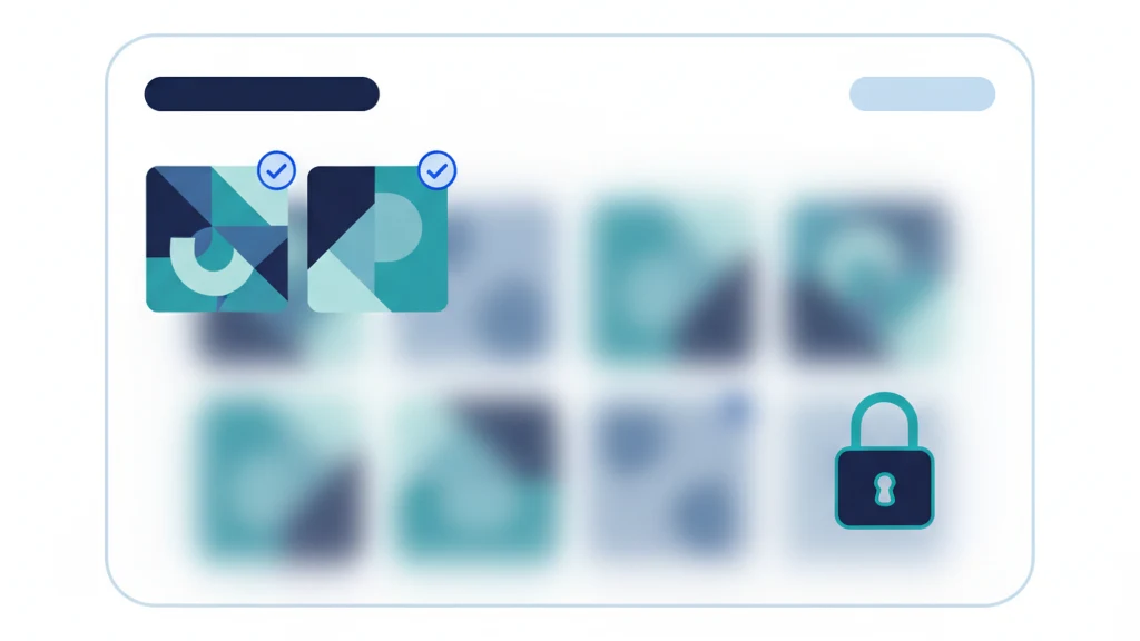 Limited Photos Access on iPhone showing selected photos separated from the rest of the library
