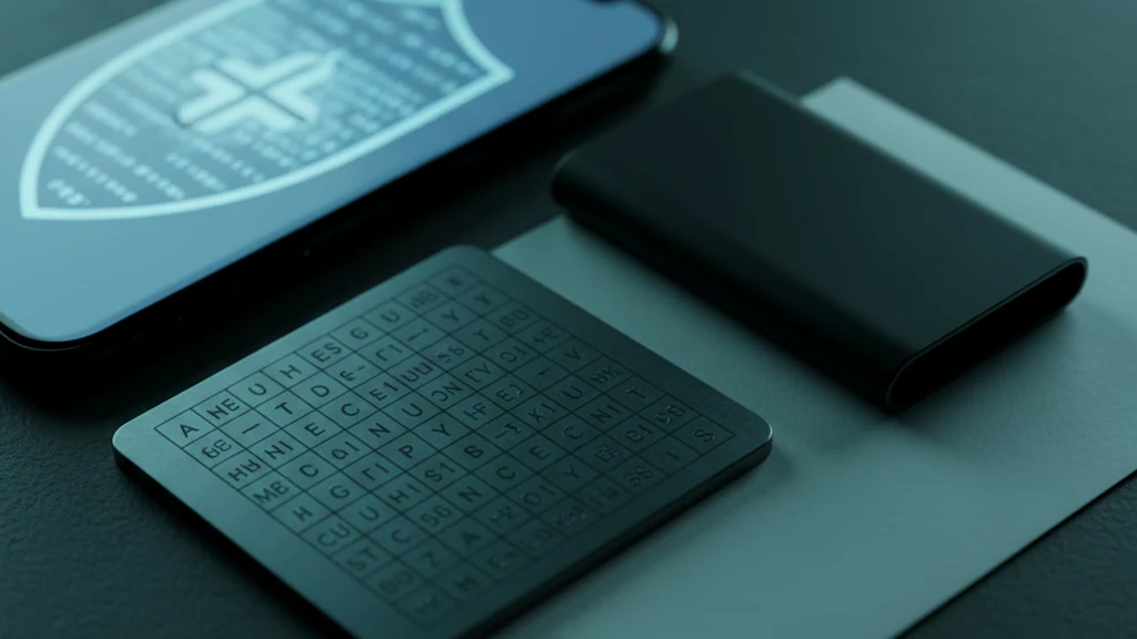 iPhone and metal crypto seed phrase backup with encrypted vault protection