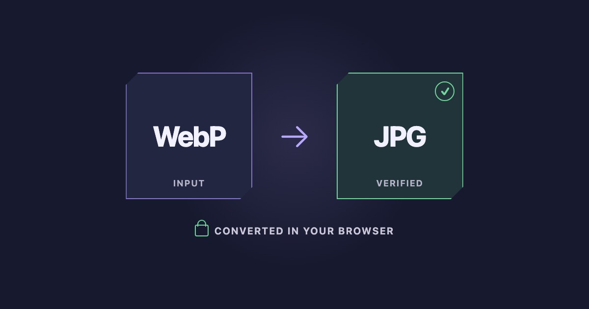 A WebP image tile changing into a verified JPG tile inside a browser